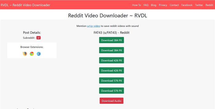 Comment télécharger des vidéos Options du site Web Reddit Addon