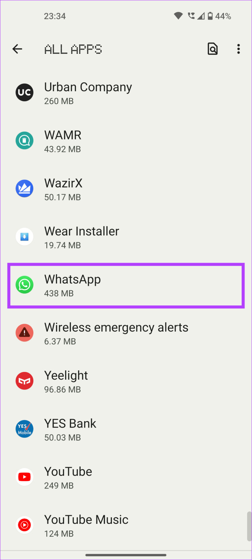 Paramètres Whatsapp