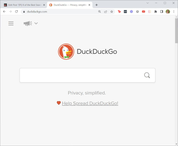 Moteurs de recherche Confidentialité Duckduckgo