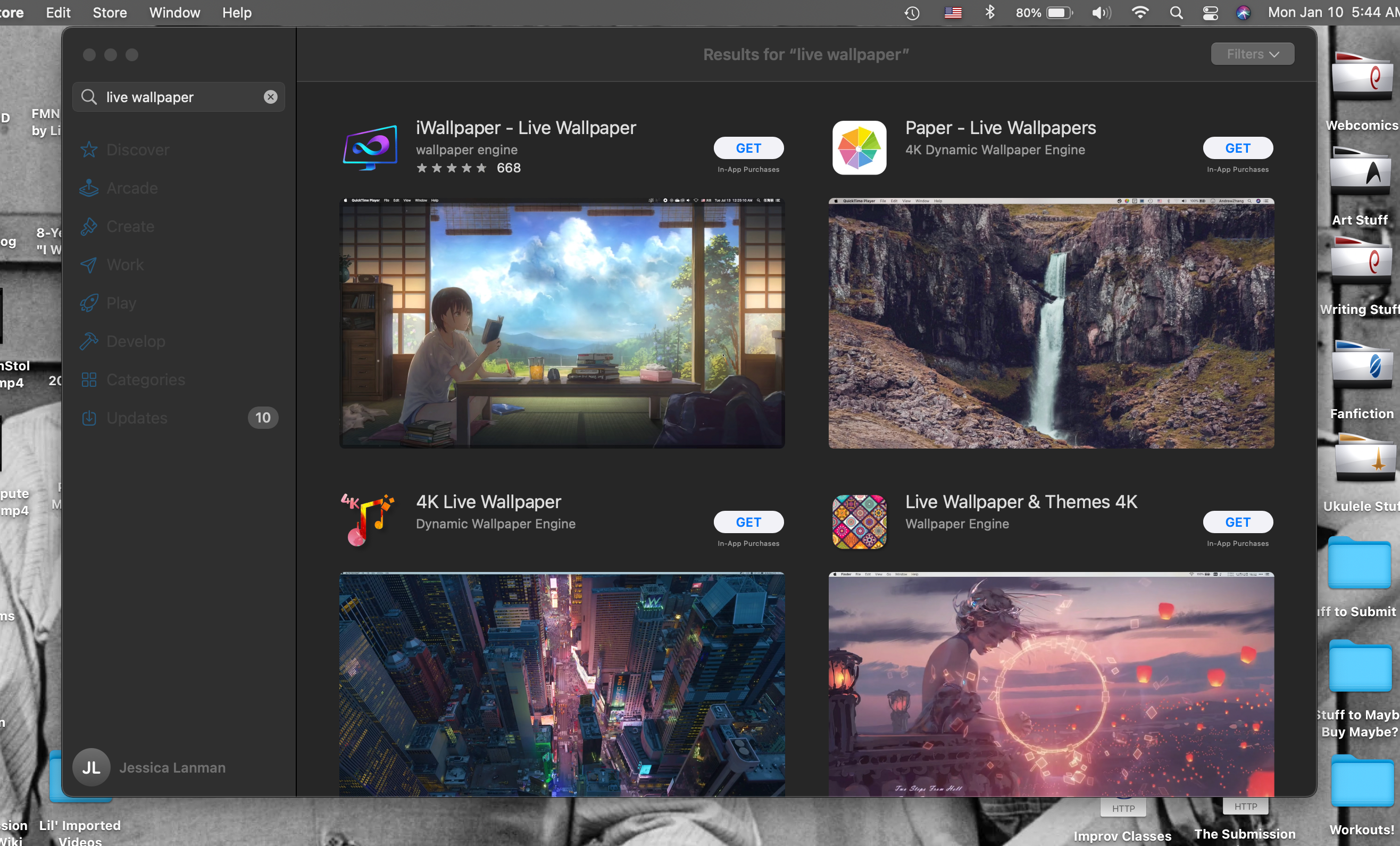 Certaines applications de fond d'écran en direct disponibles dans le Mac App Store