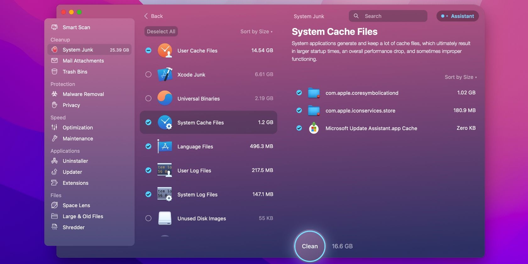 L'application CleanMyMac de MacPaw pour macOS présente le nettoyage des fichiers de cache du système