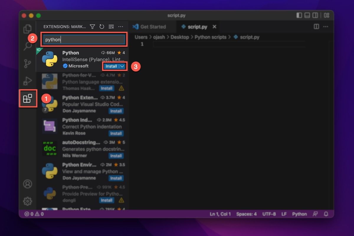 méthode alternative d'installation d'extensions dans le code de Visual Studio 