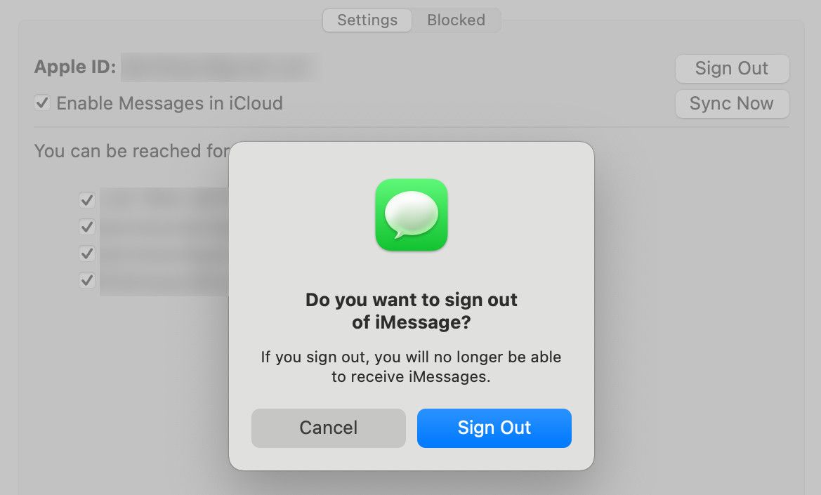 Se déconnecter d'iMessage sur un Mac