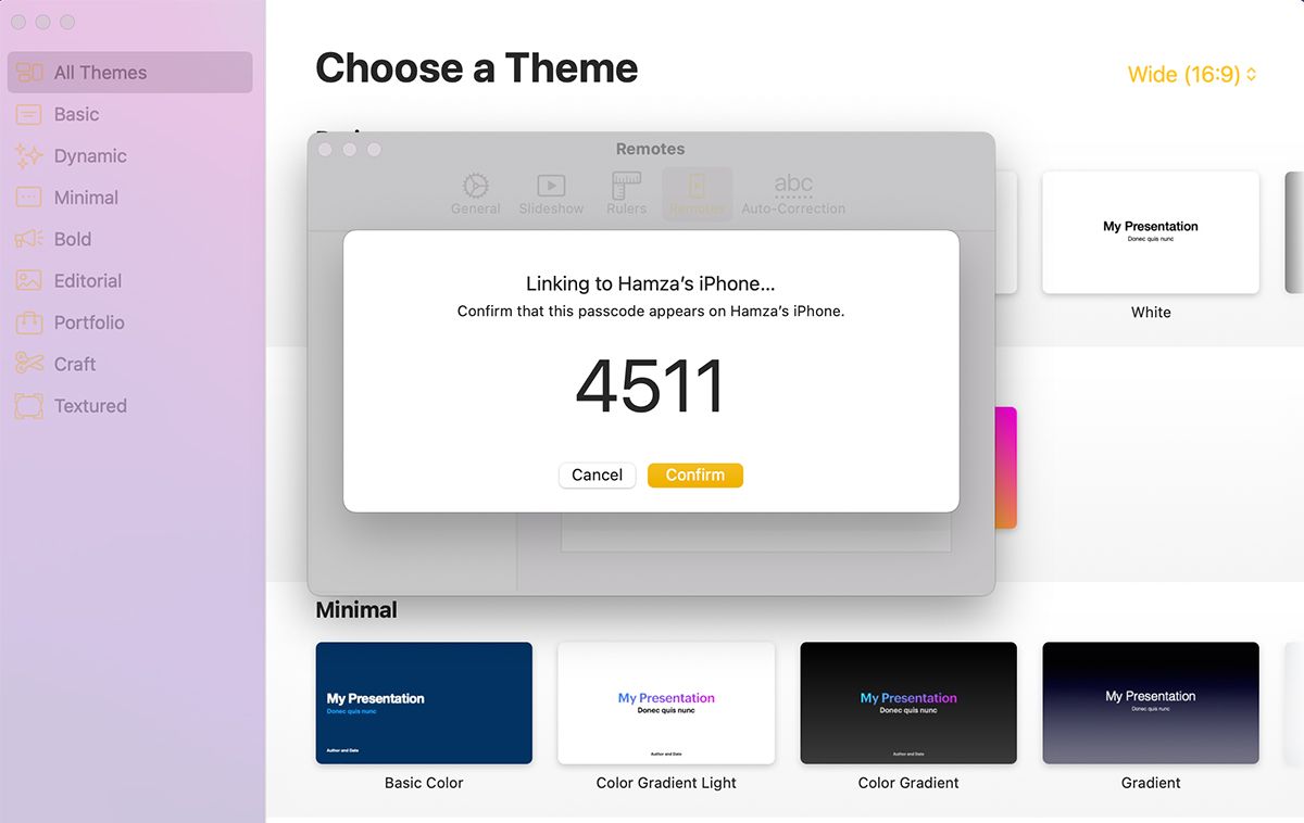 Connecter Keynote sur Mac, iPhone et Apple Watch