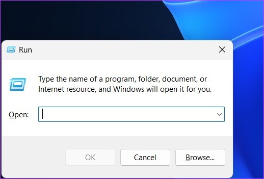 Ouvrez l'utilitaire Exécuter à partir de la recherche Windows