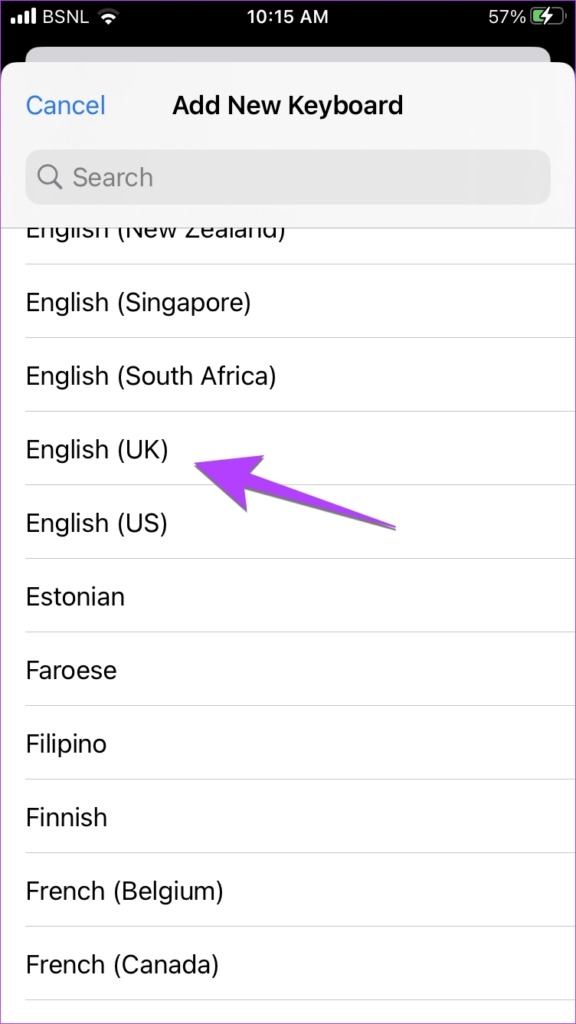 Clavier iPhone Ajouter une langue Royaume-Uni
