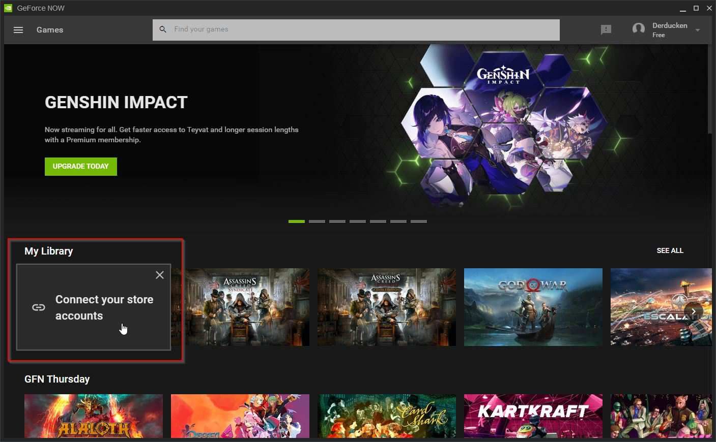 Comptes GeForce Now Connect Store