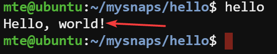 Snapcraft Exécutez votre application Hello World