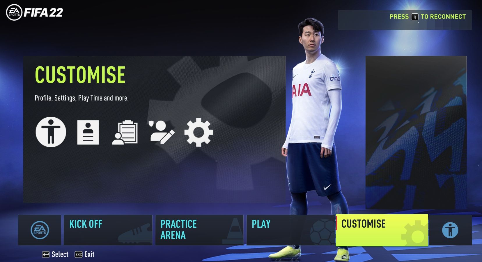Personnaliser l'option de FIFA 22