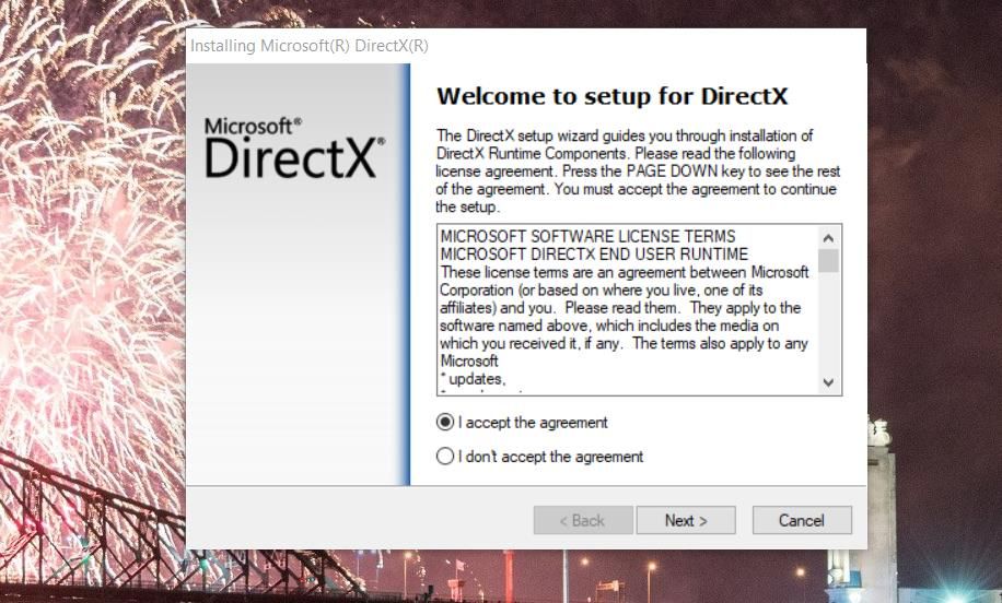 L'assistant de configuration DirectX