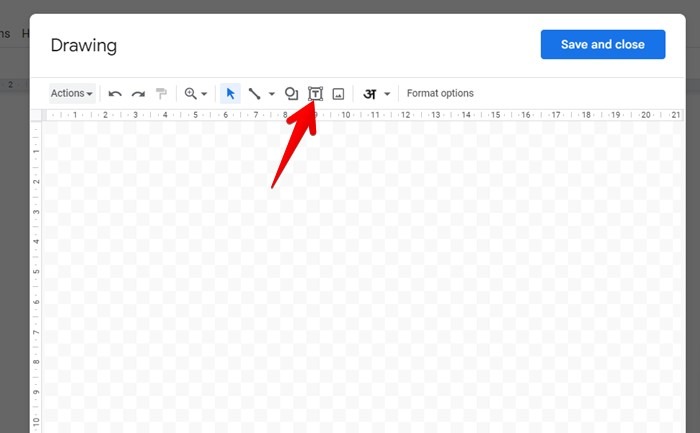 Dessin Google Docs Ajouter une zone de texte