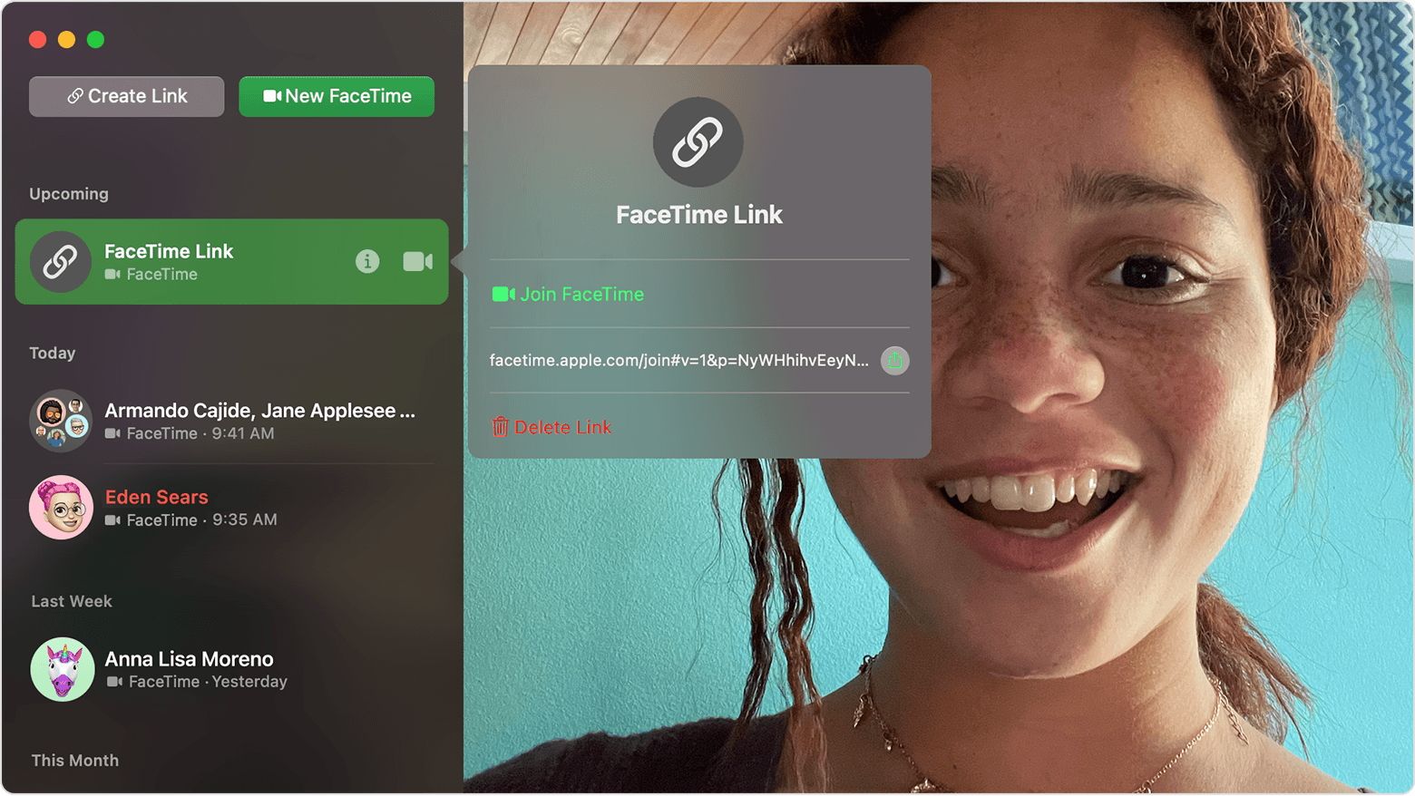 créer un lien FaceTime dans macOS