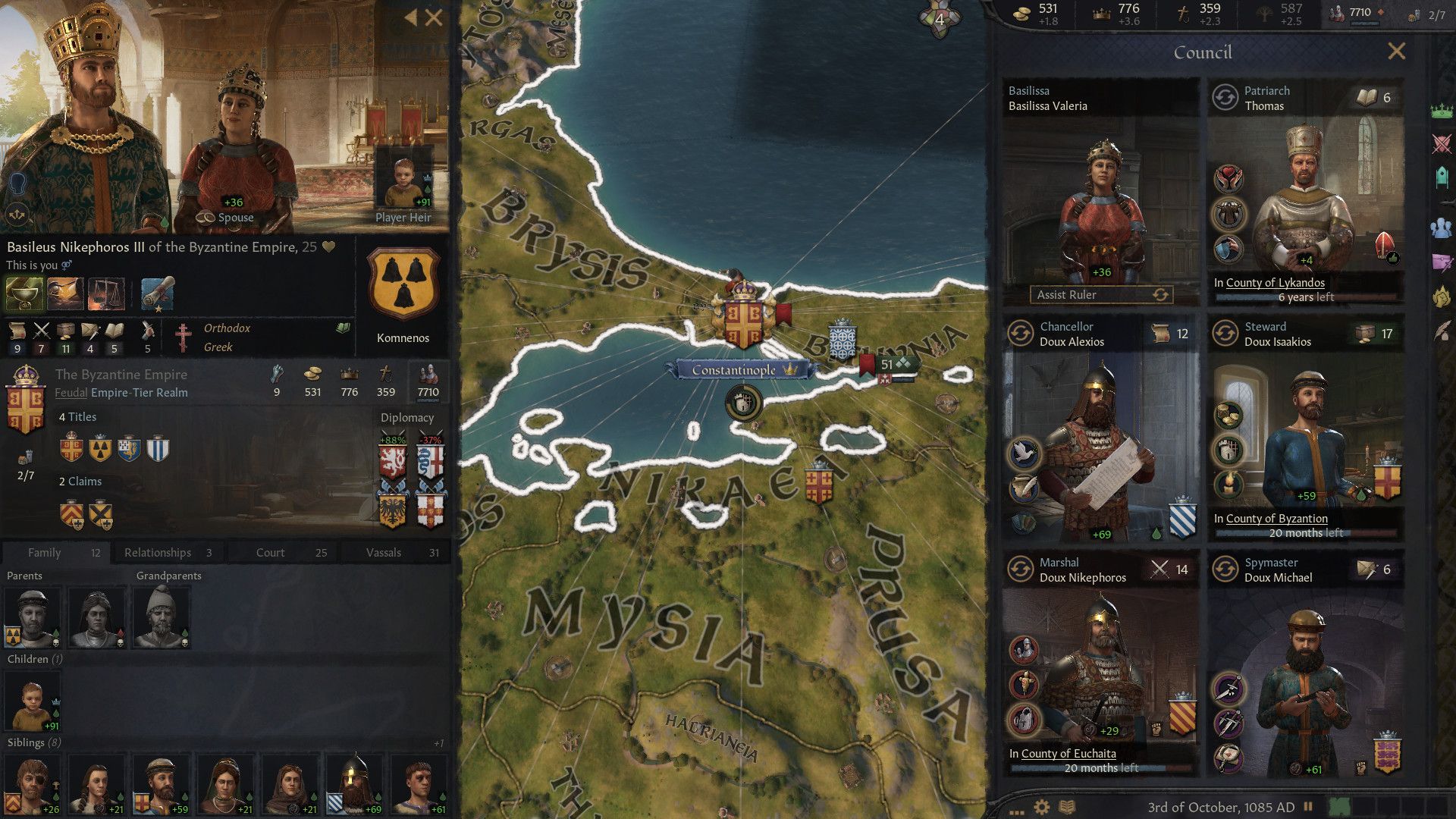 Capture d'écran du gameplay de Crusader Kings III