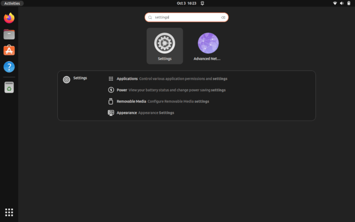 Ouvrir les fichiers racine Ubuntu 11 Paramètres de recherche Gnome