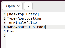 Ouvrir les fichiers racine Nom du fichier de bureau Ubuntu 07