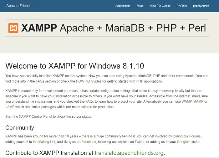 Comment configurer une configuration Xampp de serveur Web local