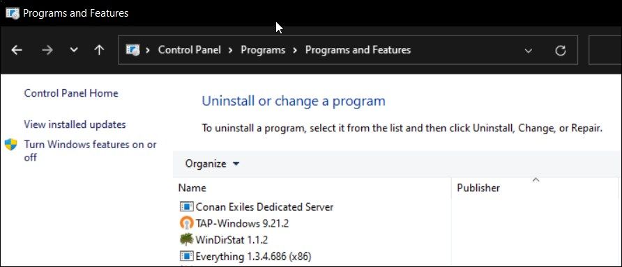 désactiver les fonctionnalités de Windows sur le panneau de configuration de Windows 11
