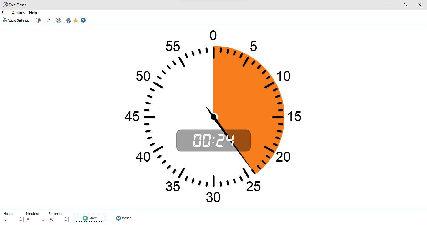 Interface de l'application Free Timer affichant le compte à rebours aléatoire
