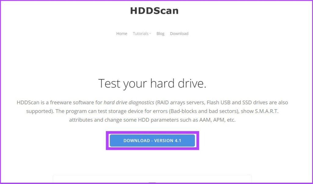 Télécharger le logiciel HDDScan