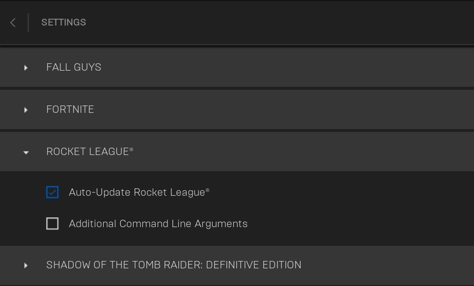 Boîte de mise à jour automatique de Rocket League