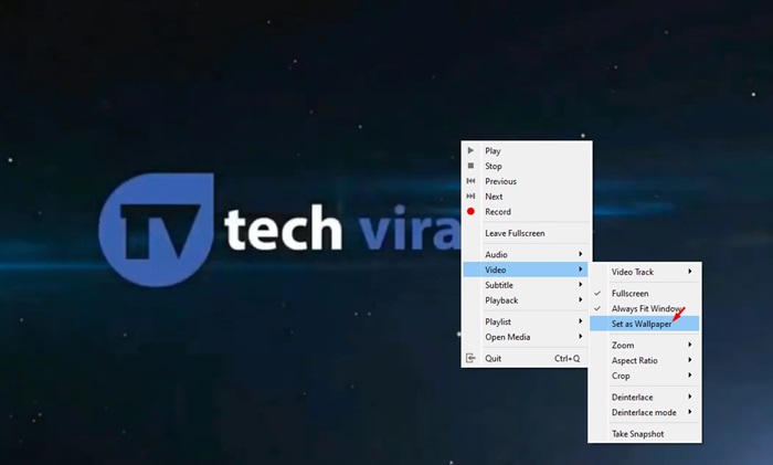 Définir la vidéo comme fond d'écran avec VLC Media Player