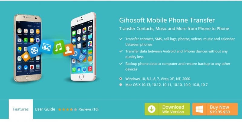 Utilisation du transfert de téléphone portable Gihosoft