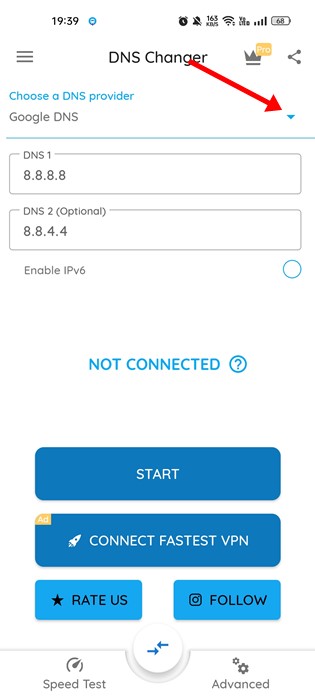 Choisissez un fournisseur DNS