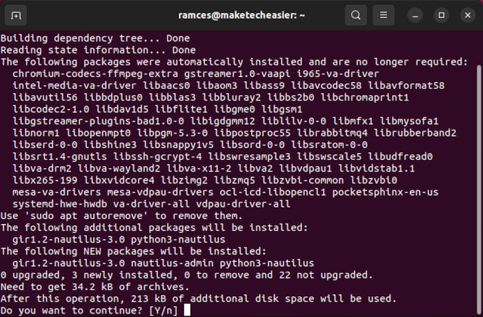 Ouvrir la racine des fichiers Ubuntu 02 Installer Nautilus Admin