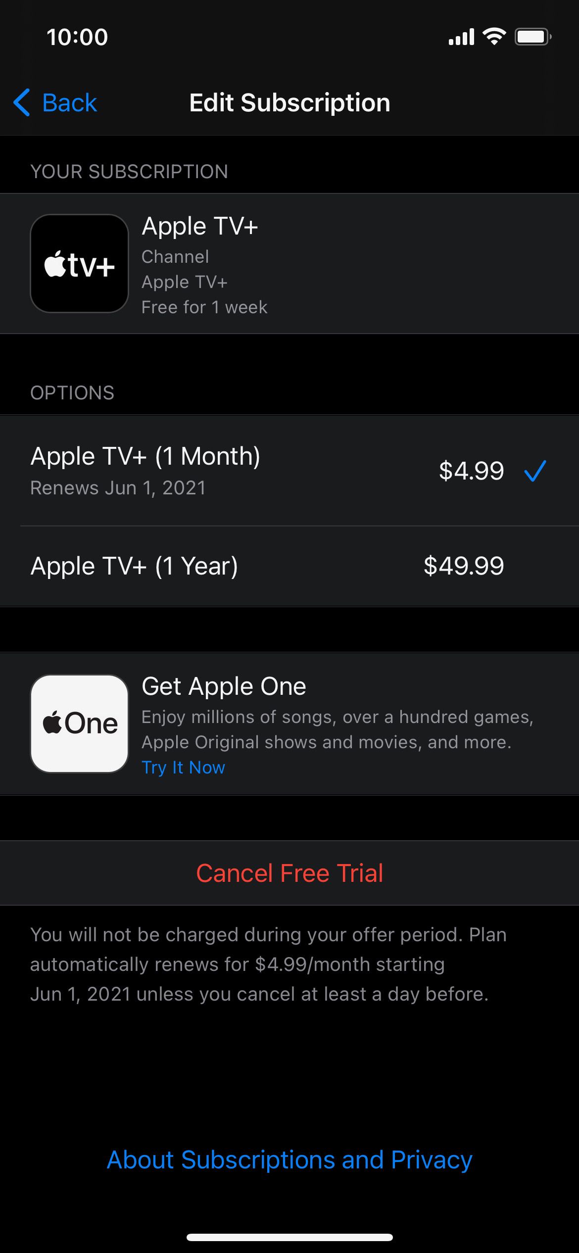 Annuler Apple TV+ iPhone
