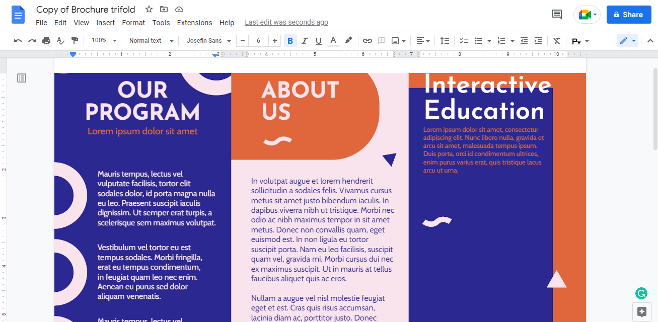 Comment créer une brochure ou un dépliant dans Google Docs