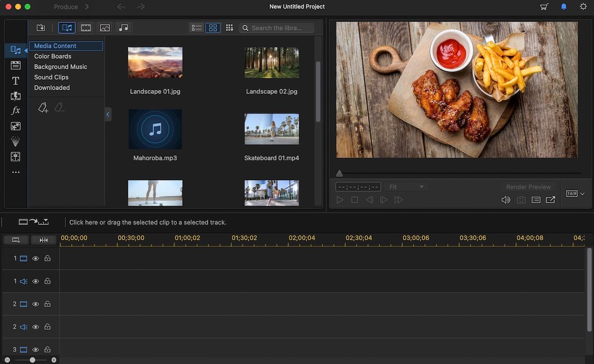 Capture d'écran du logiciel de montage vidéo Cyberlink Power Director 365.