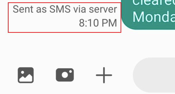 Que signifie envoyé en tant que SMS via le serveur ?