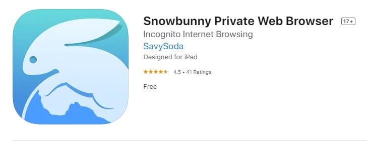 Navigateur Web privé Snowbunny