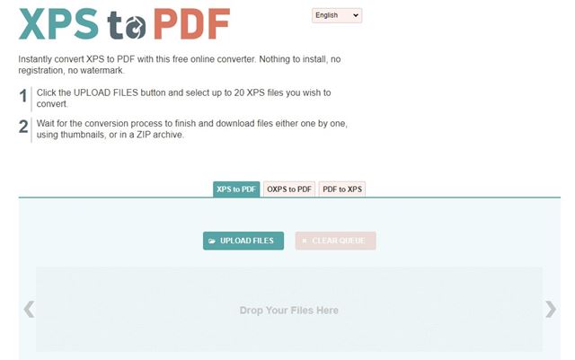 Convertir des fichiers XPS au format PDF