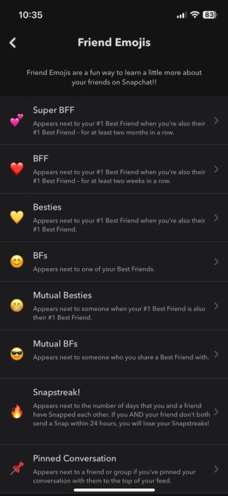 choisissez la catégorie Ami Emojis