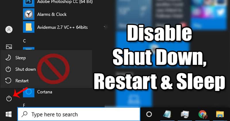Comment désactiver l'arrêt, le redémarrage, la mise en veille et l'hibernation dans Windows 10