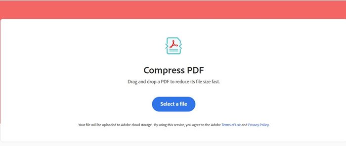 Compresseur PDF en ligne d'Adobe