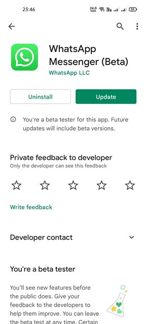 Mettre à jour l'application WhatsApp pour Android