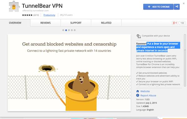 VPN TunnelBear