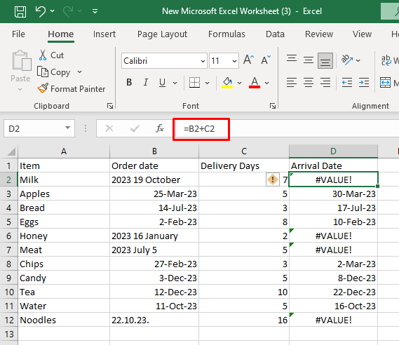 Comment réparer #VALUE !  Erreur dans l'image Microsoft Excel 9