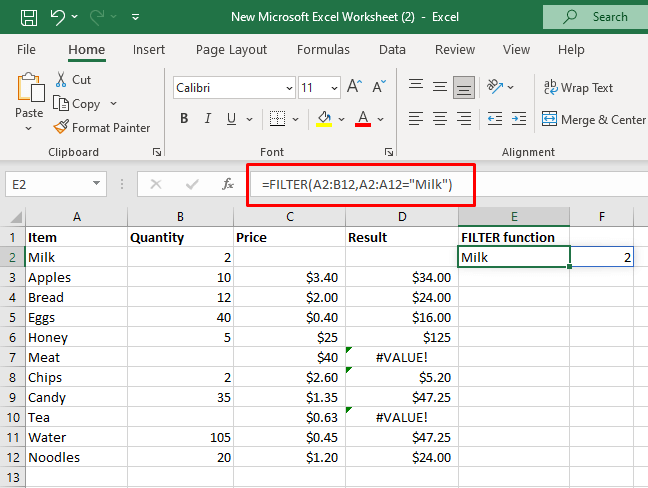 Comment réparer #VALUE !  Erreur dans l'image Microsoft Excel 8