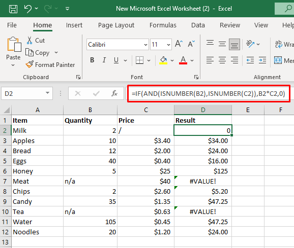 Comment réparer #VALUE !  Erreur dans l'image Microsoft Excel 4