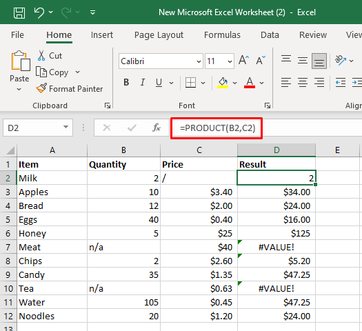 Comment réparer #VALUE !  Erreur dans l'image Microsoft Excel 3