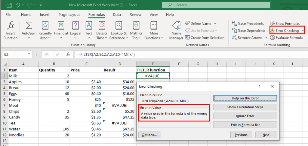 Comment réparer #VALUE !  Erreur dans l'image Microsoft Excel 11