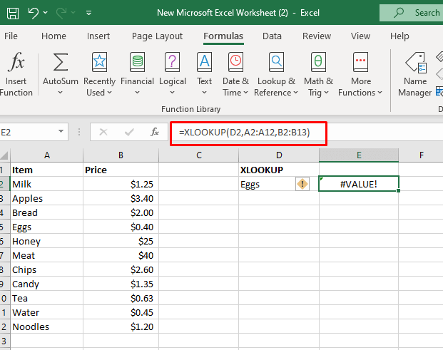 Comment réparer #VALUE !  Erreur dans l'image Microsoft Excel 12