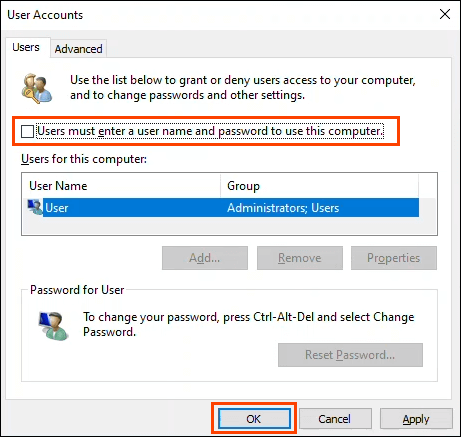 Comment configurer la connexion automatique pour un PC de domaine ou de groupe de travail Windows 10 image 8