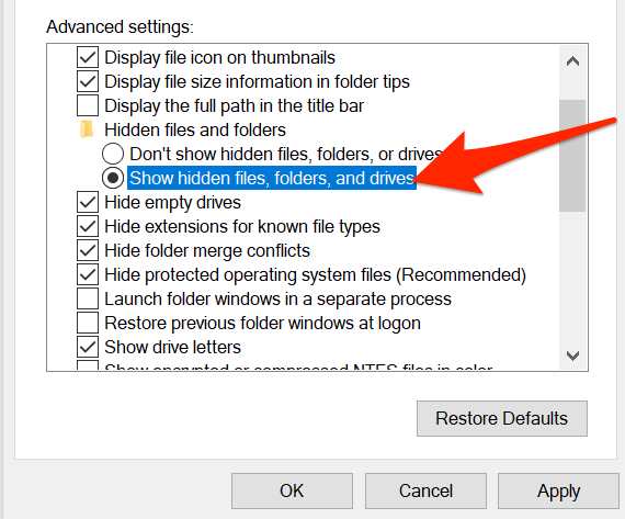 6 façons d'afficher les fichiers et dossiers cachés dans Windows 10 image 11
