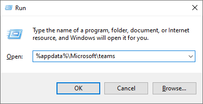videz le dossier de cache de Microsoft Teams à l'aide de l'invite de commande