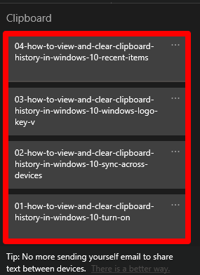 Comment afficher et effacer l'historique du Presse-papiers dans Windows 10 image 4